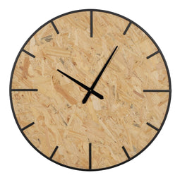 Muurklok Zwart Natuurlijk PVC Ijzer Hout MDF 80 x 4,5 x 80 cm