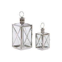 Lykta Home ESPRIT Zilverkleurig Kristal Staal Verchroomd 16 x 15 x 32 cm (2 Onderdelen)