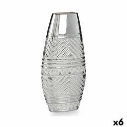 Vaas Breedte Zilverkleurig Keramisch 7 x 29,5 x 14 cm (6 Stuks)
