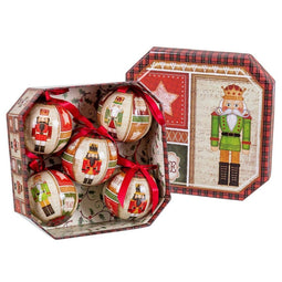 Kerstballen Multicolour Papier Polyfoam Notenkraker 7,5 x 7,5 x 7,5 cm (5 Stuks)