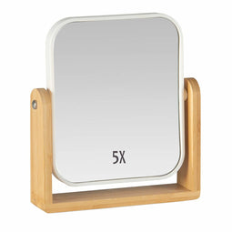 Spiegel met Ondersteuning Andrea House Wit Mat 18 x 4,5 x 20 cm Bamboe
