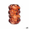 Kaarshouder Microbolletjes Oranje Kristal 8,4 x 12,5 x 8,4 cm (12 Stuks)