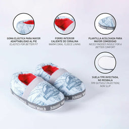 Slippers Voor in Huis Jurassic Park Lichtgrijs Schoenmaat 28-29