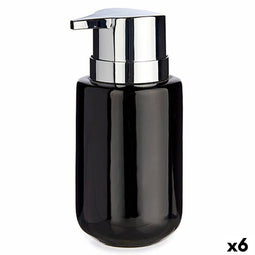 Zeepdispenser Zwart Zilverkleurig Metaal Keramisch 350 ml (6 Stuks)