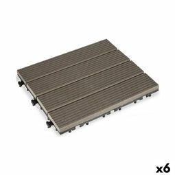 In elkaar grijpende vloertegels Ibergarden SM-4P-ALDH Zwart Polyethyleen Composiet 30 x 2,6 x 30...