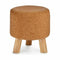 Poef Bruin Kurk Hout MDF 28 x 28 x 28 cm (4 Stuks)