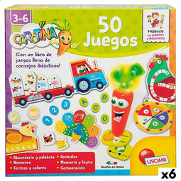 Educatief Spel Lisciani Carotina Baby 50 Juegos Elektronische 4,5 x 14,5 x 3,5 cm (6 Stuks)