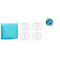 Douchegordijn Punten Blauw Polyester 180 x 180 cm (12 Stuks)
