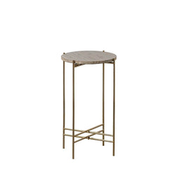Bijzettafel 32 x 32 x 54,5 cm Bruin Marmer Ijzer