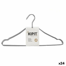 Kleerhangerset Zilverkleurig Metaal 39,5 x 20 x 0,5 cm (24 Stuks)