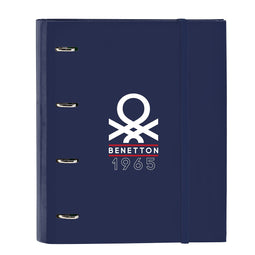 Ringmap Benetton Varsity Grijs Marineblauw 27 x 32 x 3.5 cm