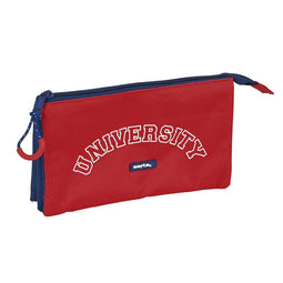 Schoolpennenzak Safta University Rood Marineblauw (22 x 12 x 3 cm)