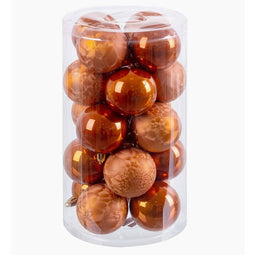 Kerstballen Koper Plastic 6 x 6 x 6 cm (20 Stuks)