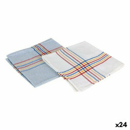 Doek/kleed Supernet Blauw Wit (24 Stuks) (52 x 52 cm)