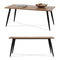 Hoofdtafel Zwart Hout Bruin Metaal Melamine DM (60 x 45 x 110 cm)
