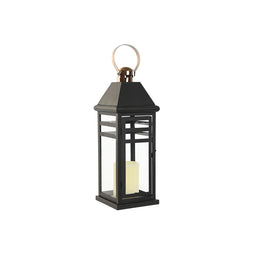 Lykta Home ESPRIT Zwart Gouden Metaal Kristal 19 x 19 x 50 cm (2 Onderdelen)