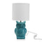 Bureaulamp Uil Blauw Keramisch (16 x 16 x 32,5 cm)