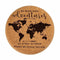 Poef Wereldkaart Bruin Kurk Hout MDF 34 x 39 x 34 cm (2 Stuks)