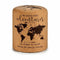 Poef Wereldkaart Bruin Kurk Hout MDF 34 x 39 x 34 cm (2 Stuks)