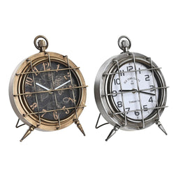 Bordsklocka DKD Home Decor Wereldkaart 22 x 17 x 29 cm Kristal Zilverkleurig Zwart Gouden Wit Ijz...