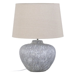 Bureaulamp Grijs Linnen Keramisch 40 W 220 V 240 V 220-240 V 40 x 40 x 55 cm