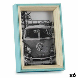 Fotolijsten 3 x 17 x 12 cm Kristal Blauw Wit Hout MDF (6 Stuks)