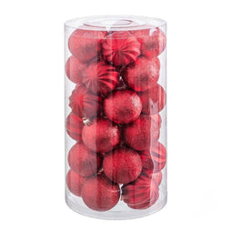Kerstballen Rood Plastic 6 x 6 x 6 cm (30 Stuks)