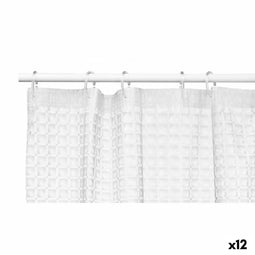 Douchegordijn Ruiten Transparant Polyethyleen EVA 180 x 180 cm (12 Stuks)
