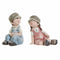Decoratieve figuren DKD Home Decor 24 x 35 x 36 cm Blauw Roze Kinderen (2 Stuks)
