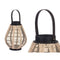 Kaarshouder Lykta Met handvat Beige Hout Stof 25 x 30 x 25 cm (2 Stuks)