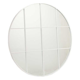 Wandspiegel Cirkelvormig Metaal Wit (100 x 2,5 x 100 cm)