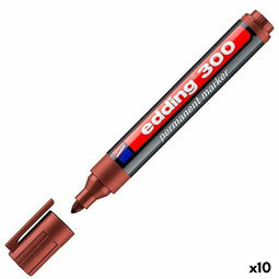 Permanente markeerstift Edding 300 Bruin (10 Stuks)