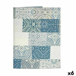 Tafelkleed Dun canvas Anti-vlek Tegel 140 x 180 cm Blauw (6 Stuks)