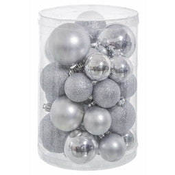 Kerstballen Zilverkleurig Plastic Purpurine 12,5 x 12,5 x 27 cm (27 Stuks)