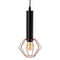 Plafondlamp Zwart Metaal Koper 15 x 15 x 30 cm