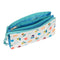 Pennenetui met 2 vakken Baby Shark Surfing Blauw Wit 22 x 12 x 3 cm