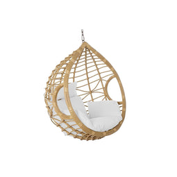 Hangende tuinstoel DKD Home Decor Wit Bruin Lichtbruin Metaal Aluminium Synthetische rotan 105 x...