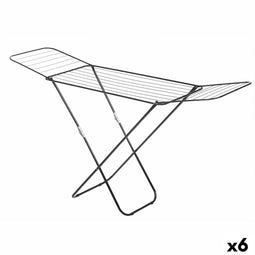 Vouwbare Waslijn Zwart 183 x 50,5 x 104 cm Telescopisch (6 Stuks)