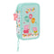 Dubbele etui Peppa Pig Cosy corner Blauw (28 Onderdelen)