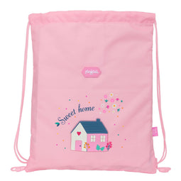 Rugtas met Koordjes Glow Lab Sweet home Roze 26 x 34 x 1 cm