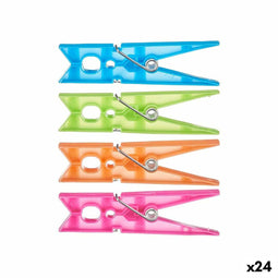 Kledinghaken Multicolour Plastic 24 Onderdelen Set (24 Stuks)