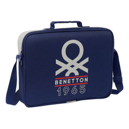 Schooltas Benetton Varsity Grijs Marineblauw 38 x 28 x 6 cm
