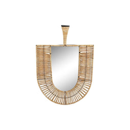 Wandspiegel DKD Home Decor Bruin Rotan Waaier Tropisch (50 x 2,5 x 72 cm)