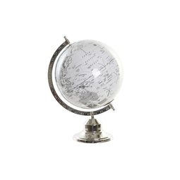Wereldbol DKD Home Decor Wit Grijs Zilverkleurig PVC Aluminium 27 x 25 x 38 cm