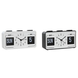 Radioklok DKD Home Decor 17 x 5 x 9 cm Zwart Wit PVC (2 Stuks)