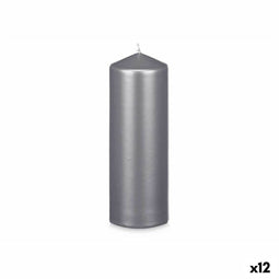 Kaars Zilverkleurig 7 x 20 x 7 cm (12 Stuks)