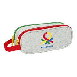 Pennenetui met 2 vakken Benetton Pop Grijs (21 x 8 x 6 cm)