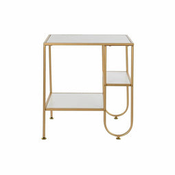 Bijzettafel DKD Home Decor Gouden Metaal MDF Wit (50 x 40 x 55,5 cm)