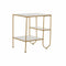 Bijzettafel DKD Home Decor Gouden Metaal MDF Wit (50 x 40 x 55,5 cm)