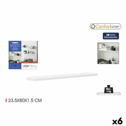 Planken Confortime Mural Hout MDF Drijvend Wit 6 Stuks 23,5 x 80 x 1,5 cm